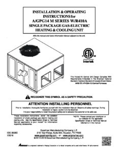 Installation-Guide-Goodman-GPG14 | Climaproyectos S.A. de C.V.